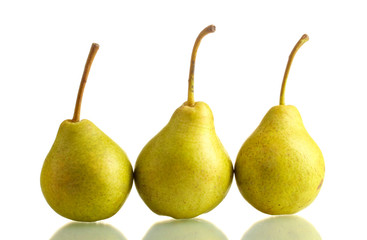 Juicy flavorful pears isolated on white