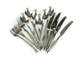 cutlery set isolated on white