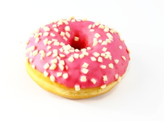 Rosa Himmbeer-Donut