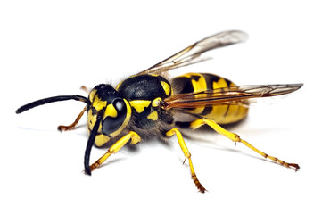 live wasp isolated on white - obrazy, fototapety, plakaty