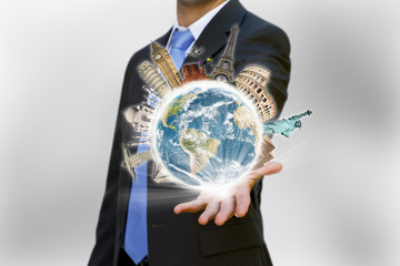 Businessman planet earth