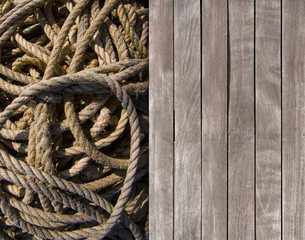 Deck and coiled rope