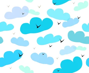Poster Hemel Naadloos patroon met wolken