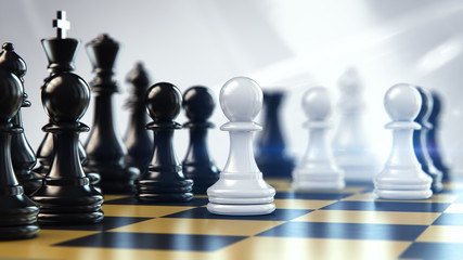 chess pieces on the board