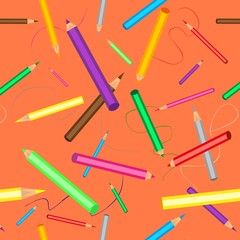 Seamless pattern with pencils