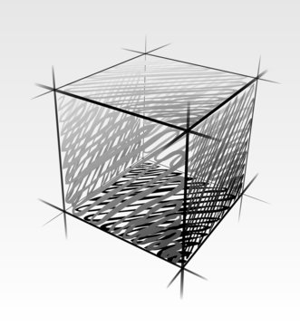 Hand drawn vector cube isolated