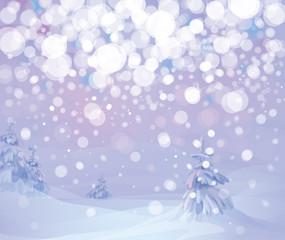 Vector of winter landscape.