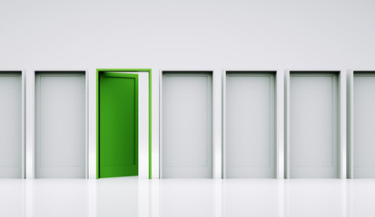 offene grüne Tür