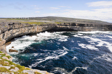 Cliffs near  Dun Aengus, Inishmore, Aran islands in Ireland