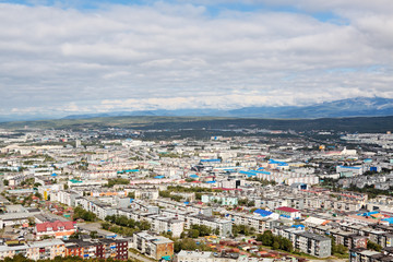 Fototapeta na wymiar Pietropawłowsk Kamczacki, krajobraz miejski