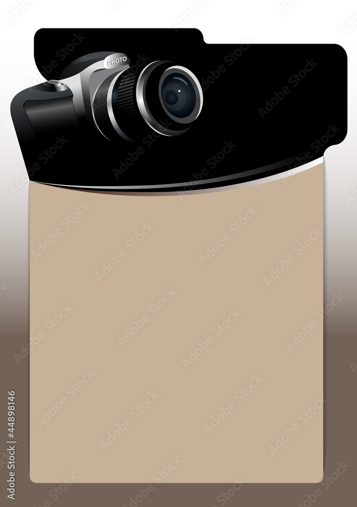 Poster vector brochure background with digital camera