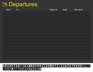 Empty International Airport Departures Board