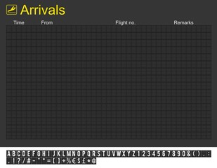 Empty International Airport Arrivals Board