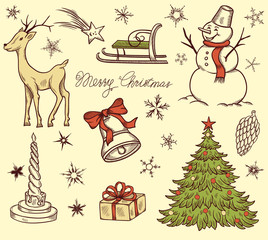 Set of Christmas design elements