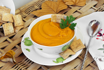 Puré de verduras, zanahorias y calabaza.