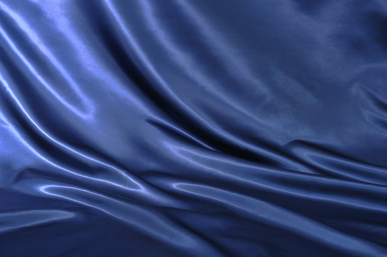 Blue satin textile