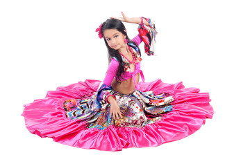 Little girl dancing gypsy dance