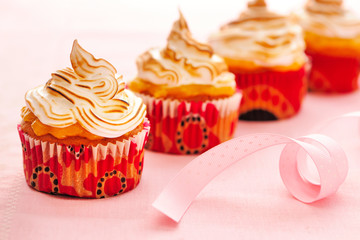 Cupcakes with whipped cream