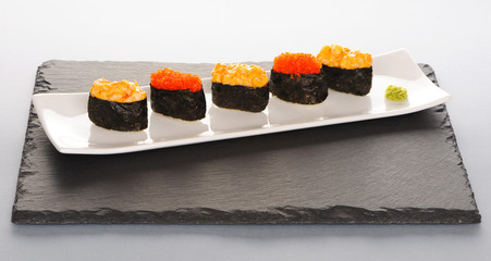 Sushi on plate