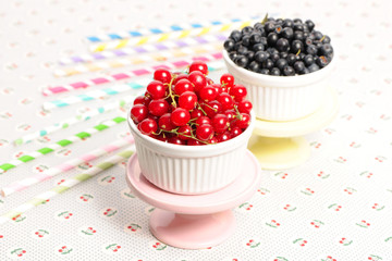 Wild berries in bowls