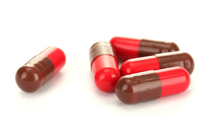 Capsules, isolated on white