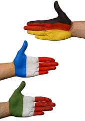 Handschlag zwischen Ländern