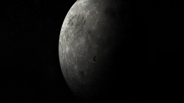 Computer generated moon with global illumination....