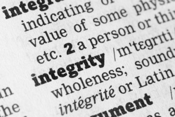 Obraz premium Integrity Dictionary Definition