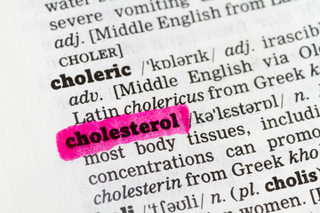 Fototapeta premium Cholesterol Dictionary Definition