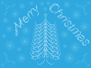 Merry Christmas background with Christmas tree