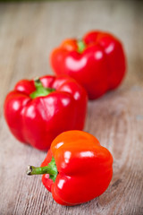 three red bell peppers