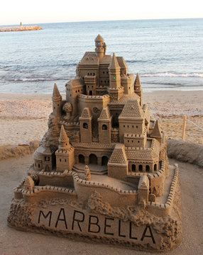 large sandcastle in spain