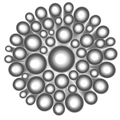 3d render abstract silver chrome flower shape