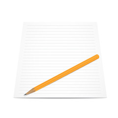 Fototapeta premium Pencil with paper isolated on white