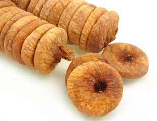 close up of arranged dried figs