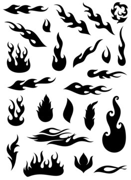 Fire Flame Silhouettes Vector
