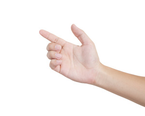 Hand holding isolated on white background