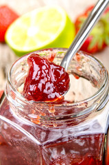 home made strawberry jam with lemon