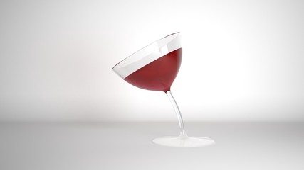 Glass Drunk with Red Wine