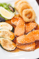 salmon with vegetables