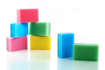 colored sponges