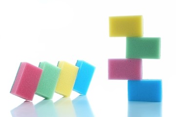 colored sponges