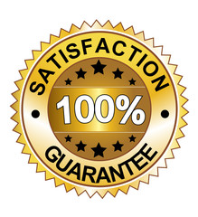 Vector 100% satisfaction guaranteed label or sign