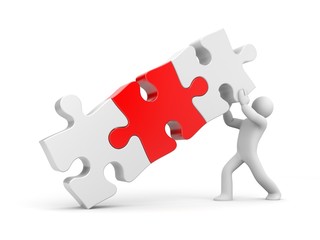 3d person with puzzle