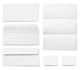 leaflet letter business card white blank paper template