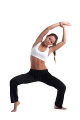 Young woman posing in fitness costume