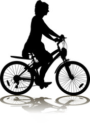 Obraz na płótnie Canvas Silhouette of the cyclist