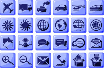 Set of 24 business transportation icons