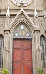 Fototapeta na wymiar Beautiful Entrance door of St. Philomena's Church