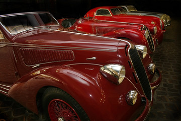 Old cars in garage